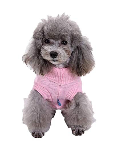Shaoyao Hunde Kostüme Hundebekleidung Baumwolle Pullover Feiern Weihnachten-Tag Winter Mantel Strickpullover Haustier Pink Xs von Shaoyao