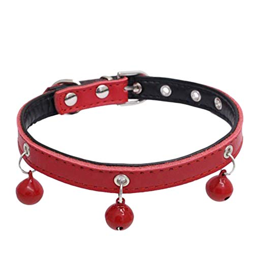 Shaoyao Hundehalsband, Mit Hochwertigem Leder Und Glockendesign with Knochenform for Small Medium Large Dog Rot M von Shaoyao
