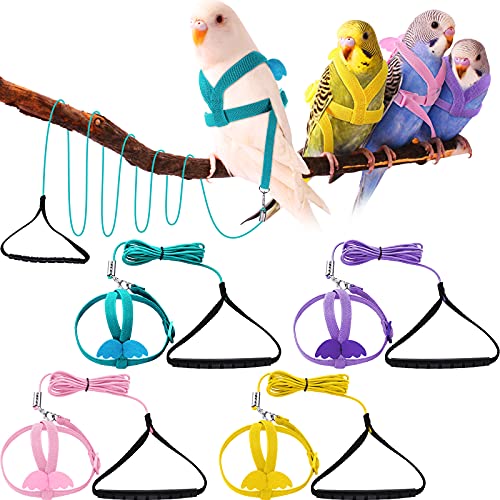 4 Stück Haustier Papagei Vogel Geschirr Leine Verstellbares Vogel Fliegen Geschirr Traktionsseil mit niedlichem Flügel für Papageien, Tauben, Wellensittich, Lovebird, Outdoor-Trainingsspielzeug (Rosa, 4 Stück Haustier Papagei Vogel Geschirr Leine Verstellbares Vogel Fliegen Geschirr Traktionsseil mit niedlichem Flügel für Papageien, Tauben, Wellensittich, Lovebird, Outdoor-Trainingsspielzeug (Rosa, von Shappy