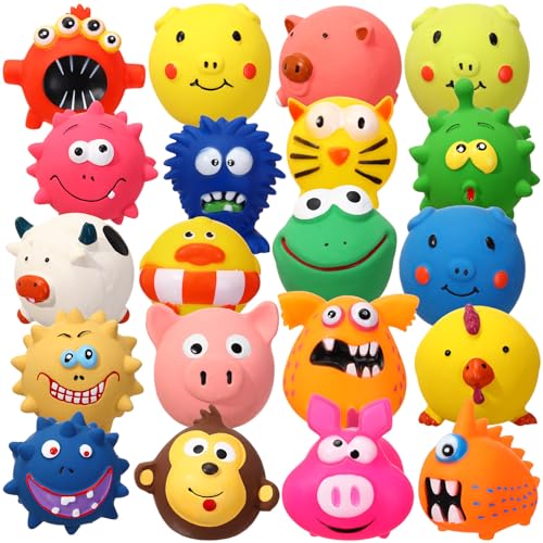Shappy Quietschendes Latex-Welpenspielzeug, Gummi, weiches Hundespielzeug, Quietschbälle für Hunde, Gummi, Kauspielzeug, weiches Kauspielzeug für Backenzähne und Hunde, lustiges Tier, interaktives Shappy Quietschendes Latex-Welpenspielzeug, Gummi, weiches Hundespielzeug, Quietschbälle für Hunde, Gummi, Kauspielzeug, weiches Kauspielzeug für Backenzähne und Hunde, lustiges Tier, interaktives von Shappy