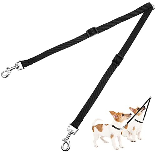 Shappy Verstellbare Doppelte Haustier Trainer Leine Kein Gewirr Doppelte Hund Verteiler Leine Gehen Trainer für Zwei Hunde (Schwarz) Shappy Verstellbare Doppelte Haustier Trainer Leine Kein Gewirr Doppelte Hund Verteiler Leine Gehen Trainer für Zwei Hunde (Schwarz) von Shappy