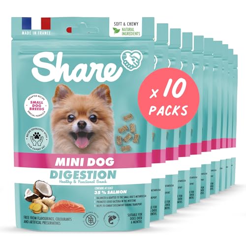 Share Natural VERDAUUNG: Köstliche Leckerbissen für kleine Hunde 50g (x10), reich an Omega 3, getreidefrei von Share NATURAL ADVENTURE