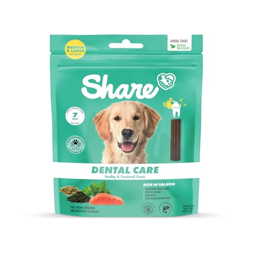 Share Natural ZAHNPFLEGE für mittelgroße und große Hunde: 7 Sticks für mittelgroße und große Hunde, für frischen Atem und gesundes Zahnfleisch, 140g von Share NATURAL ADVENTURE