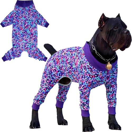 Chirurgischer Anzug für Männer und Frauen, nach dem Kastrieren, Hunde-Pyjama für große Rassen, Einteiler, Leopardenmuster, Größe XXXL von Sharkwill