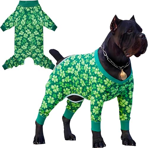 Chirurgischer Anzug für Männer und Frauen, nach dem Kastrieren, Hunde-Pyjama für große Rassen, Einteiler, St. Patrick's Day, Größe XXL von Sharkwill