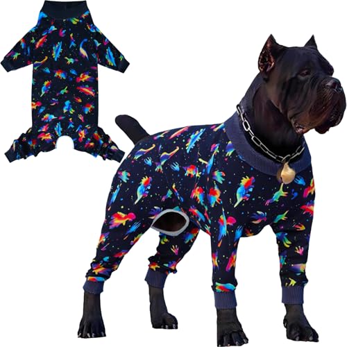 Chirurgischer Anzug für Männer und Frauen, nach dem Kastrieren, Hunde-Pyjama für große Rassen, Hunde-Einteiler, Dinosaurier, Größe XL von Sharkwill