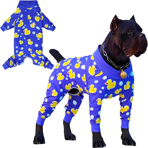Chirurgischer Anzug für Männer und Frauen, nach dem Kastrieren, Hunde-Pyjama für große Rassen, Hunde-Einteiler, Ente, Größe XXL von Sharkwill