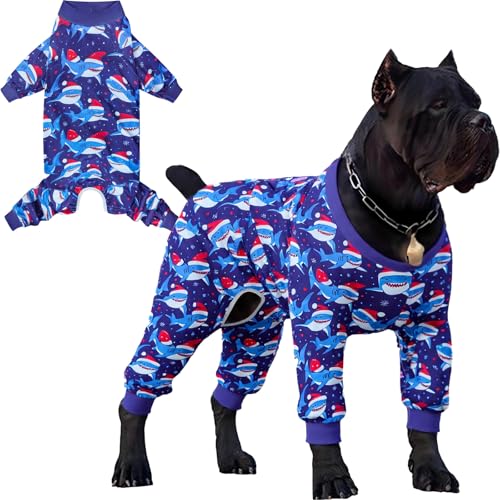 Chirurgischer Anzug für Männer und Frauen, nach dem Kastrieren, Hunde-Pyjama für große Rassen, Hunde-Einteiler, Hai, Größe XL von Sharkwill