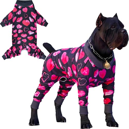 Chirurgischer Anzug für Männer und Frauen, nach dem Kastrieren, Hunde-Pyjama für große Rassen, Hunde-Einteiler, Valentinstag, Größe XXL von Sharkwill