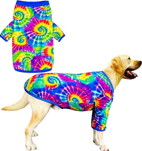 Hunde-Shirt für große Hunde, Batik-Pyjama für mittelgroße und große Hunde, Größe XXL, Batikfärbung von Sharkwill