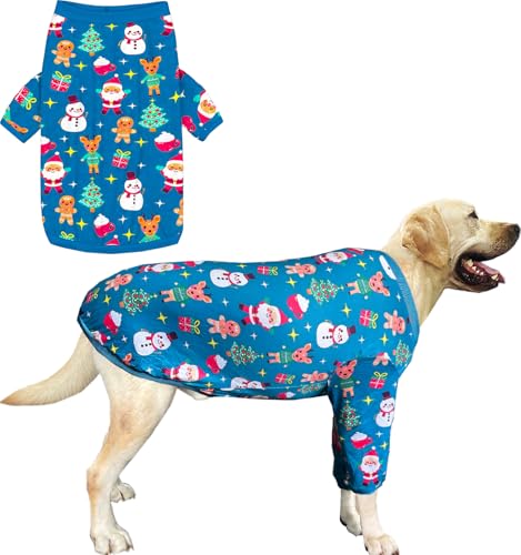 Hunde-Shirt für große Hunde, weihnachtlicher Schlafanzug für mittelgroße und große Hunde, Größe L, Weihnachten von Sharkwill
