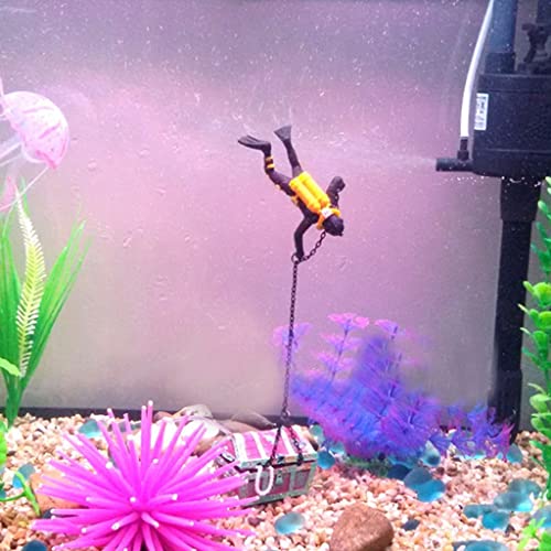 2pcs Schwarz Taucher für Luftblasen Aquarium Fish Tank Deko, Treasure mit Schatzsucher Figur von Sharplace