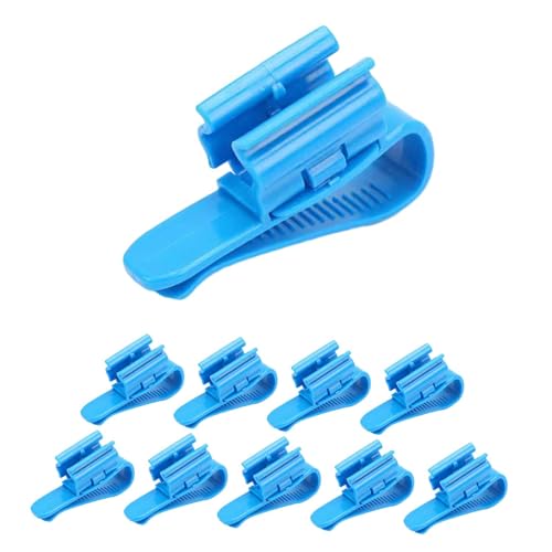 Sharplace 10 Stück Aquarium-Wasserschlauchhalter-Befestigungsclip, tragbares Aquarium-Wasserwechsel-Befestigungsgestell, Blau von Sharplace