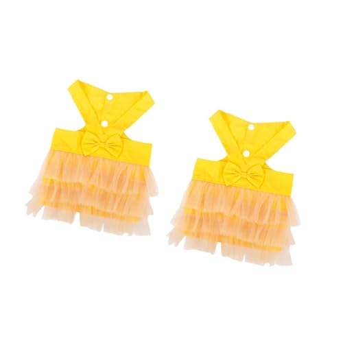 Sharplace 2 Stück Hundekleider mit hübscher Schleife, Party-Kleidung, Hundebekleidung für kleine Hunde, Katzen, Foto-Requisiten, Welpenweste, Tutu-Shirt, Gelb Sharplace 2 Stück Hundekleider mit hübscher Schleife, Party-Kleidung, Hundebekleidung für kleine Hunde, Katzen, Foto-Requisiten, Welpenweste, Tutu-Shirt, Gelb von Sharplace
