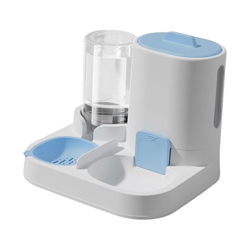 Sharplace 2-in-1-Futterautomat für Haustiere, Katzen und Hunde, Futterspender, abnehmbare, kompakte Futterstation, Futternapf, Wasserspender für Katzen und, Blau von Sharplace