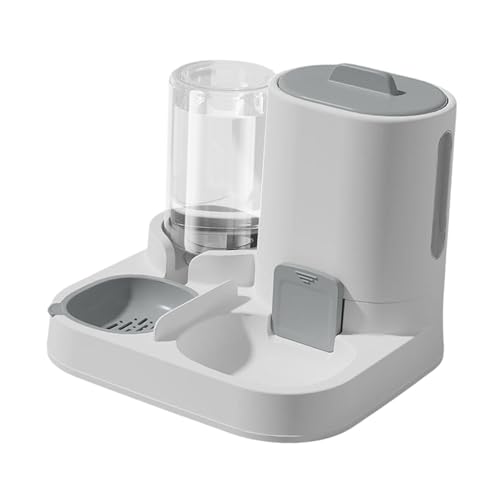 Sharplace 2-in-1-Futterautomat für Haustiere, Katzen und Hunde, Futterspender, abnehmbare, kompakte Futterstation, Futternapf, Wasserspender für Katzen und, Grau von Sharplace