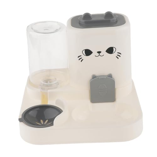 Sharplace 2-in-1-Futterautomat für Haustiere, Wasserspender, tragbar, Reisezubehör, Katzenfutternapf, Futterbehälter für Kätzchen, kleine Hunde, Grau von Sharplace