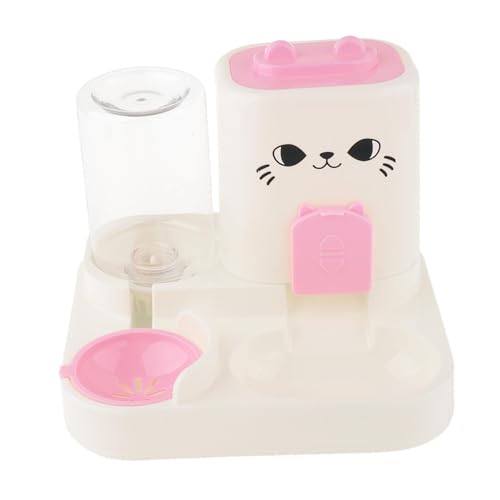 Sharplace 2-in-1-Futterautomat für Haustiere, Wasserspender, tragbar, Reisezubehör, Katzenfutternapf, Futterbehälter für Kätzchen, kleine Hunde, Rosa von Sharplace