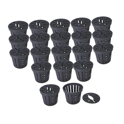 Sharplace 20 -fache Net Pots Hydroponische Pflanzkorb im Innenbereich Hochleistungsseitig vielseitige Geschenke im Freien Hydroponik -System liefert, Schwarz von Sharplace