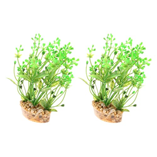 Sharplace 2X Simulation Künstliche Wasserpflanze Aquarium Terrarium Ornament für Amphibien Und Reptilien, Grün von Sharplace