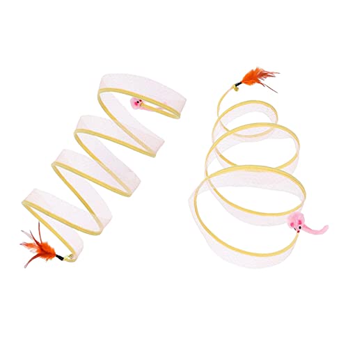 Sharplace 2pcs Cat Tunnel Tube Collapsible Toy with Feather Small Pets Kitten Rabbit von Sharplace