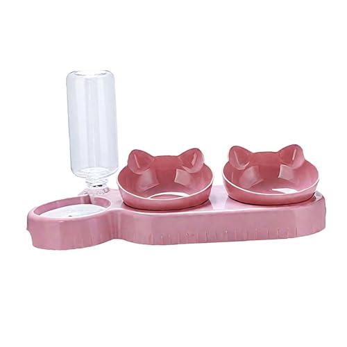 Sharplace 3-in-1-Katzen-Set, Futternäpfe, Haustierbedarf, 15° geneigter für Nass- und Trockenfutter, für kleine oder mittelgroße Hunde, Katzen, Rosa von Sharplace