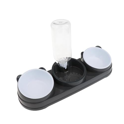 Sharplace 3-in-1-Katzen-Set, Futternäpfe für Haustiere, automatischer Futterspender mit Wasserspender, für Nass- und Trockenfutter, dreifache, Grau von Sharplace