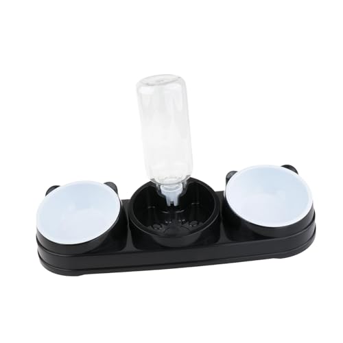 Sharplace 3-in-1-Katzen-Set, Futternäpfe für Haustiere, automatischer Futterspender mit Wasserspender, für Nass- und Trockenfutter, dreifache, Schwarz von Sharplace