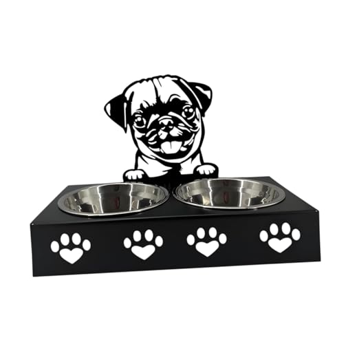 Sharplace Angehobene Katzenschüssel, Non -Slip -Katzen -Fütterungsschale, Haustier -Feeder -Schüssel, Doppelkatze Schüssel, I von Sharplace