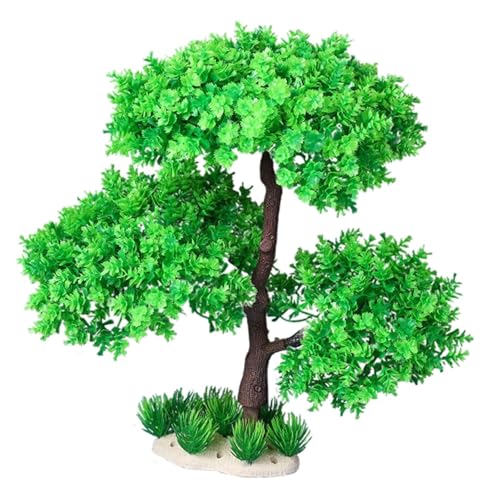 Sharplace Aquarienpflanzen, Mikrolandschaft, sinkende Wasserpflanzen für Süßwasser-Salzwasser-, realistischer künstlicher Baum-Bonsai, GrÜn von Sharplace