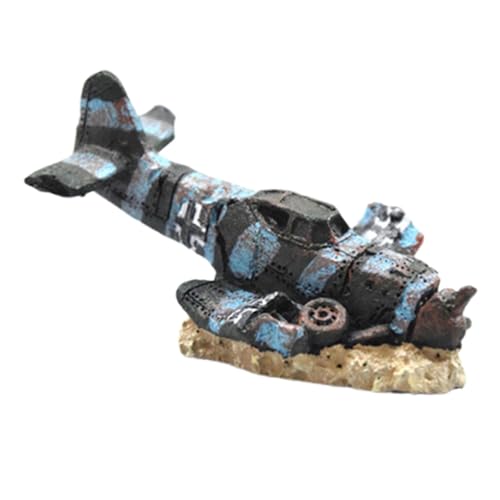 Sharplace Aquarium-Dekoration, Aquarium-Dekoration, dekorative Landschaft, Unterwasserlandschaft, Flugzeugwrack-Ornament für Zuhause, Reptilienbox Sharplace Aquarium-Dekoration, Aquarium-Dekoration, dekorative Landschaft, Unterwasserlandschaft, Flugzeugwrack-Ornament für Zuhause, Reptilienbox von Sharplace
