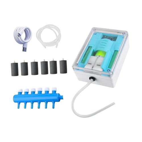 Sharplace Aquarium-Luftpumpe, 6-Loch-Umsteller, leise, flexibel, Robustes Angelwerkzeug, Luftsprudler für Aquarien, Büro, Wohnung, 9l Sharplace Aquarium-Luftpumpe, 6-Loch-Umsteller, leise, flexibel, Robustes Angelwerkzeug, Luftsprudler für Aquarien, Büro, Wohnung, 9l von Sharplace