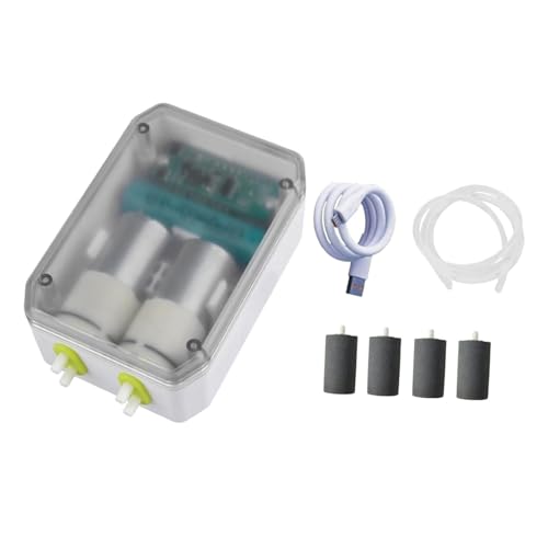 Sharplace Aquarium-Luftpumpe, Aquarium-Luftsprudler, leise, leicht, wasserdicht, Mehrzweck-Doppelmotor-Belüfter für Aquarien Sharplace Aquarium-Luftpumpe, Aquarium-Luftsprudler, leise, leicht, wasserdicht, Mehrzweck-Doppelmotor-Belüfter für Aquarien von Sharplace