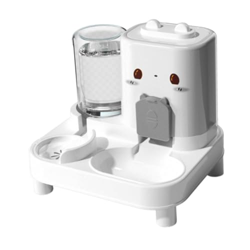 Sharplace Automatischer Futter- und Wasserspender für Katzen, automatischer Futter- und Wasserspender für Haustiere, tragbarer kompakter Hundenapf, Futternapf, Weiß von Sharplace
