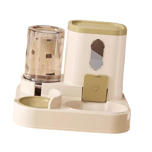 Sharplace Automatischer Katzenfutterspender, Wasserspender, Futterspender, Katzenfutternapf für Welpen, Hauskatzen, kleine und mittelgroße Hunde, Kätzchen, Khaki von Sharplace