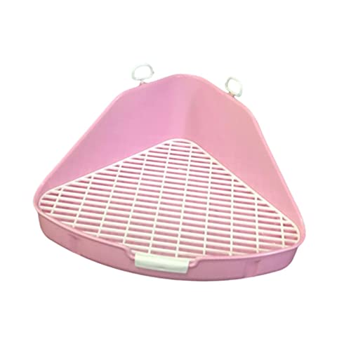 Sharplace Bunny Litter Tray Dreieck-Toilette Kaninchenkäfig Ecktoilette Haustierpfanne mit Gitter Langlebig Tragbar für Kaninchen Chinchilla Innenbereich, ROSA von Sharplace