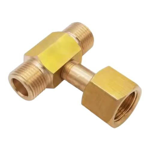 Sharplace CO2-Tank-Flaschen-T-Stück-Adapter W21.8-14 Din 477 3-Wege mit Dichtungen Aquarium-Tank-Konverter-Zubehör CO2-T-Stück von Sharplace