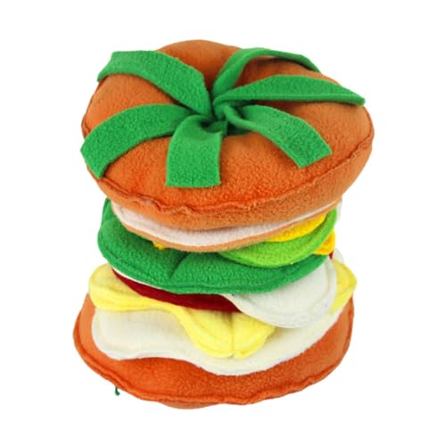 Sharplace Dog Snuffle Hamburger, interaktives quietschendes Hundespielzeug, waschbar, tragbares Bereicherungs-Puzzlespielzeug für Geruchstraining, verbessert von Sharplace