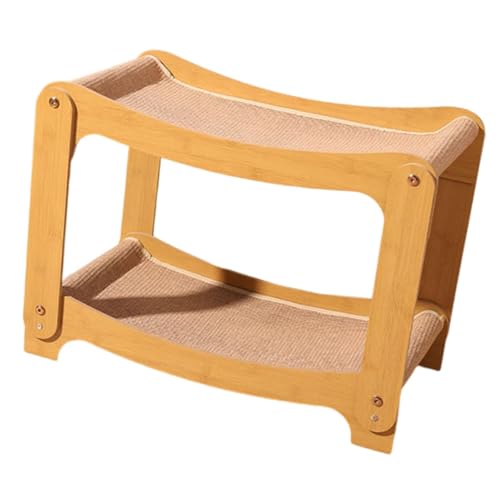 Sharplace Doppellagiges Katzenkratzbett, waschbares Sisalkissen, vielseitig einsetzbar, platzsparend, Holzrahmen, Haustiermöbel, 2-in-1-Loungestation, Größe XL von Sharplace