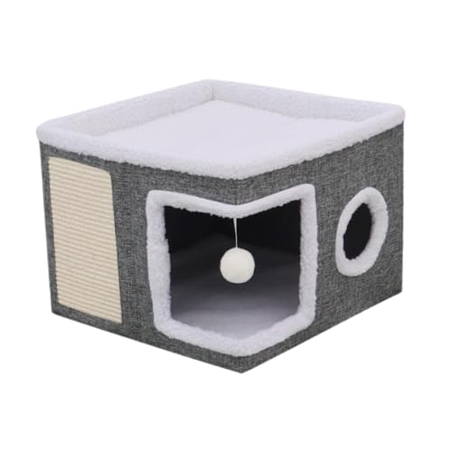 Sharplace Doppelschichtiges Katzenhaus, Katzenversteck, Haustiervilla für Katzen, Welpen, Katzennest für Kleintiere, Outdoor-Katzen, Indoor-Katzen, Sharplace Doppelschichtiges Katzenhaus, Katzenversteck, Haustiervilla für Katzen, Welpen, Katzennest für Kleintiere, Outdoor-Katzen, Indoor-Katzen, von Sharplace