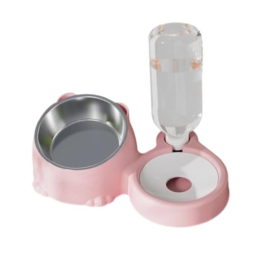 Sharplace Doppelte Katzennäpfe, Set mit Futter- und Wassernäpfen für Haustiere, Füttern und Trinken, Haustierbedarf, Futterspender, erhöhter Katzennapf für, Rosa von Sharplace