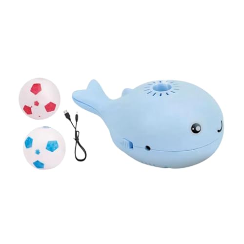 Sharplace Elektrisches Wal-Schwimmballspielzeug, Glatte Kanten, 4,3 x 2,7 x 2 Zoll, für die Unterhaltung von Haustieren, USB-Aufladung mit 2 kleinen, Blau von Sharplace