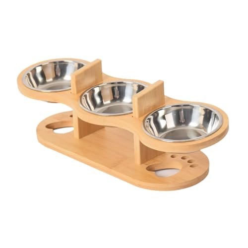 Sharplace Erhöhte Katzenfutternäpfe, ergonomisch, leicht, geneigt, Futter-, Leckerli- und Wassernapf mit Ständer für kleine Hundewelpen, Edelstahl von Sharplace