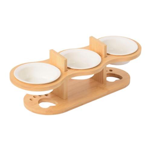 Sharplace Erhöhte Katzenfutternäpfe, ergonomisch, leicht, geneigt, Futter-, Leckerli- und Wassernapf mit Ständer für kleine Hundewelpen, Keramik von Sharplace