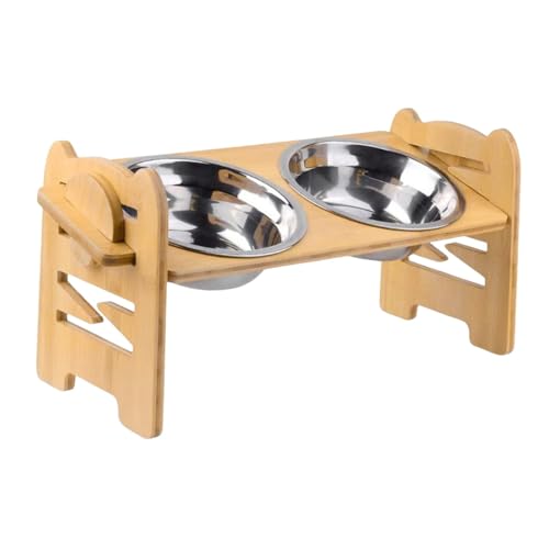 Sharplace Erhöhte Katzennäpfe, Edelstahlnapf, tragbare Katzennäpfe, Hundefutter- und Wassernapfständer, Futterständer für kleine Hunde und Katzen, 42.5 cm X 16.5 cm X von Sharplace