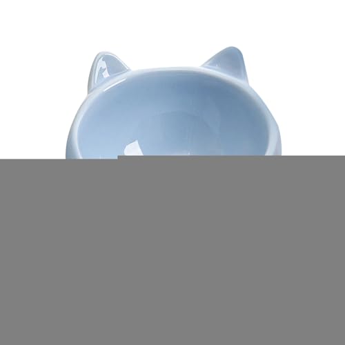 Sharplace Erhöhter Katzenfutternapf aus, erhöhter für Katzenfutter und Wasser, süßes Muster, Stabiler Boden, Katzen-Snacknapf für kleine Hunde, Blau von Sharplace