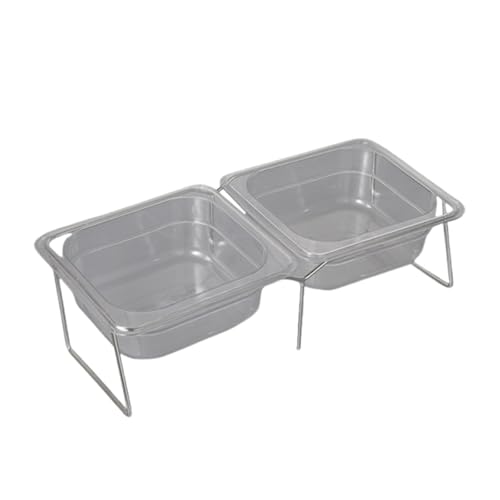 Sharplace Erhöhter Katzennapf, Hundefutterspender, stabile Basis für Katzen und Welpen, ergonomisches Design, leicht zu reinigen, Edelstahlhalter, Acrylnapf, Doppelschale Sharplace Erhöhter Katzennapf, Hundefutterspender, stabile Basis für Katzen und Welpen, ergonomisches Design, leicht zu reinigen, Edelstahlhalter, Acrylnapf, Doppelschale von Sharplace
