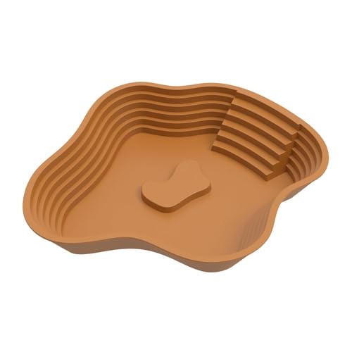 Sharplace Futter- und Wassernapf für Reptilien mit Rampe, Schildkröten-Badebecken, Aquarium-Ornament, extra großer Wassernapf für Reptilien, für Geckos, Hellbraun von Sharplace