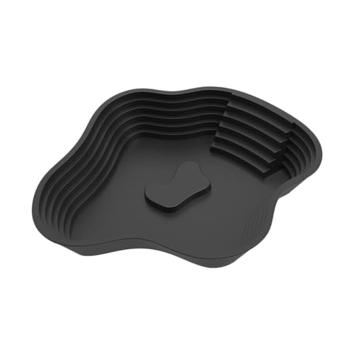 Sharplace Futter- und Wassernapf für Reptilien mit Rampe, Schildkröten-Badebecken, Aquarium-Ornament, extra großer Wassernapf für Reptilien, für Geckos, Schwarz von Sharplace