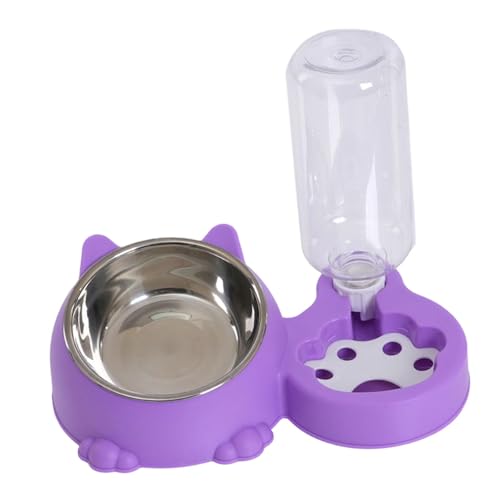 Sharplace Futter- und Wasserspender, geneigter erhöhter Katzennapf, einzigartiges Haustier-Wasser- und Futternapf-Set für Kätzchen, kleine Hunde, Katzen, Violett von Sharplace